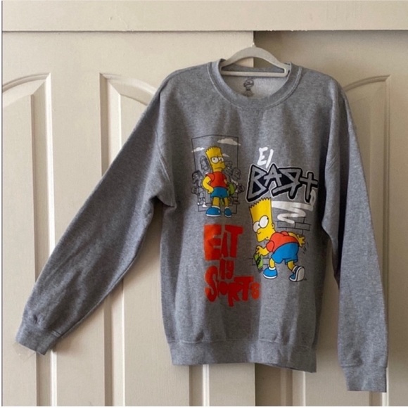 THE SIMPSONS Graphic UNISEX Crewneck Sweatshirt - Grey. Size M - Picture 4 of 10